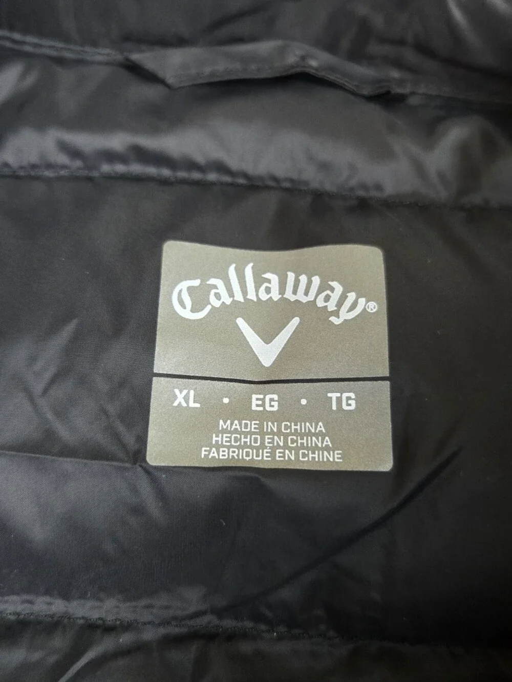 Callaway Men's XL Black Quilted Puffer Golf Vest Brand New Full Zip